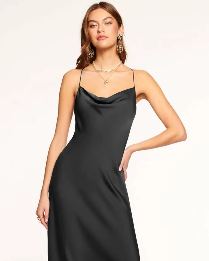 Ramy Brook Dresses Women Averi Slip Midi Dress Black