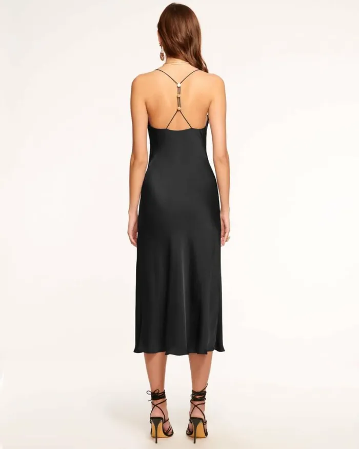 Ramy Brook Dresses Women Averi Slip Midi Dress Black