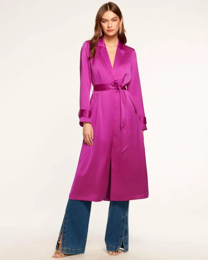 Ramy Brook Jackets Women Alexia Trench Coat Wild Rose