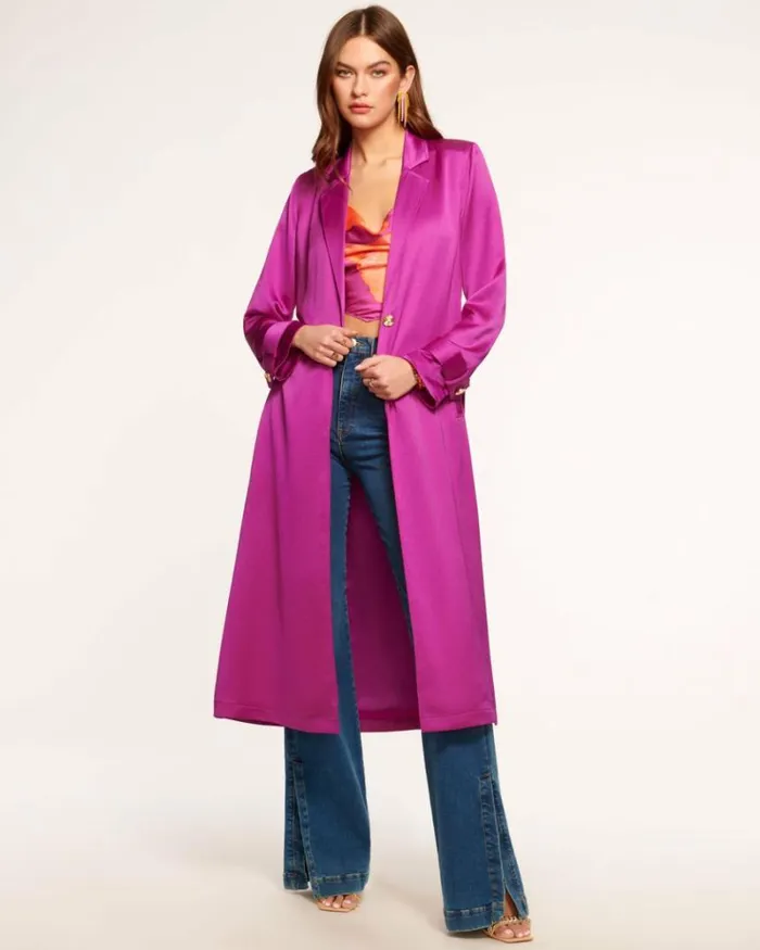 Ramy Brook Jackets Women Alexia Trench Coat Wild Rose