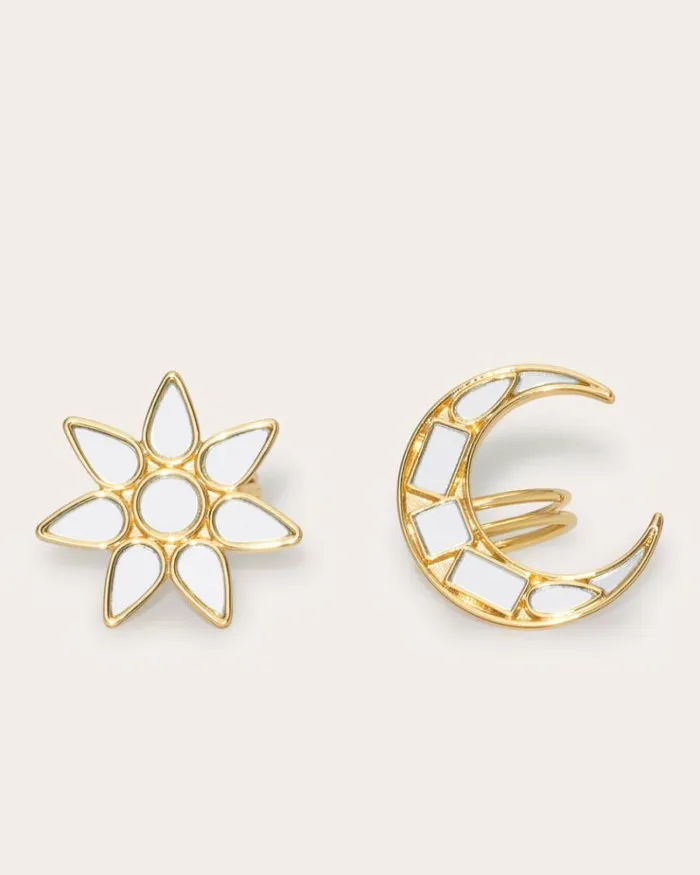 Ramy Brook Jewelry Women Lunar Mirrored Ring Set Gold