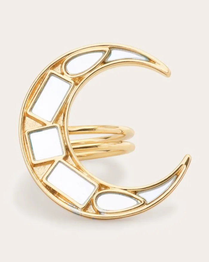Ramy Brook Jewelry Women Lunar Mirrored Ring Set Gold Ramy Brook Jewelry Women Lunar Mirrored Ring Set Gold