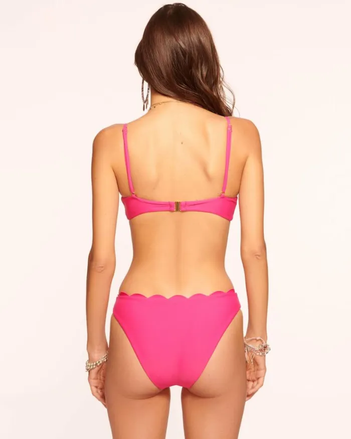 Ramy Brook Swim and Coverups Women Amani Scalloped Bikini Bottom Perfect Pink