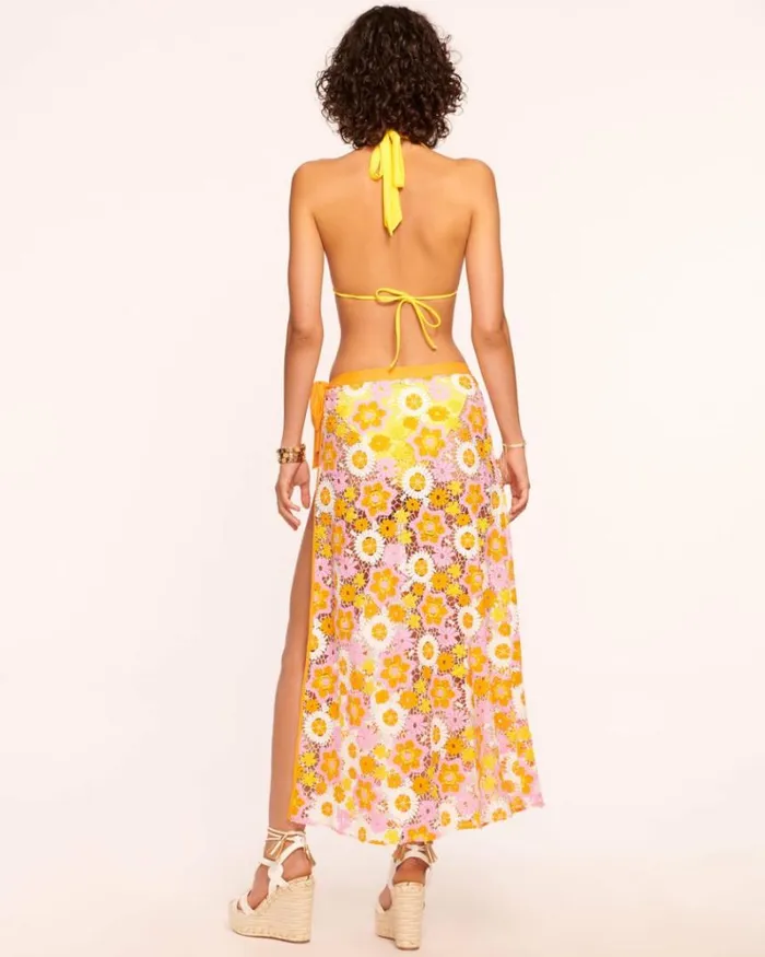 Ramy Brook Swim and Coverups Women Emmy Crochet Floral Coverup Skirt Citrine Daisy