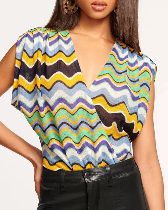 Ramy Brook Tops Women Myra VNeck Top Yuzu Wave