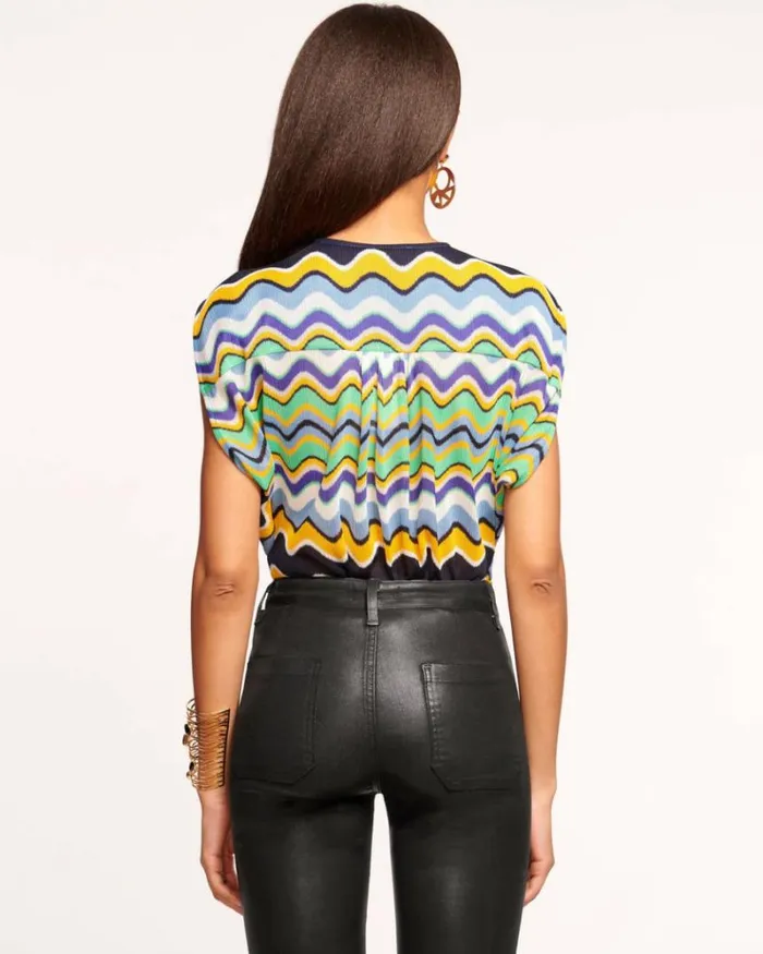 Ramy Brook Tops Women Myra VNeck Top Yuzu Wave