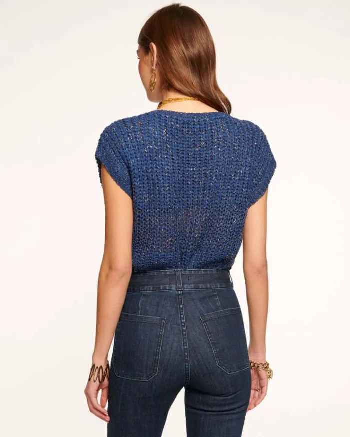 Ramy Brook Tops Women Soraya VNeck Sweater Navy Lurex