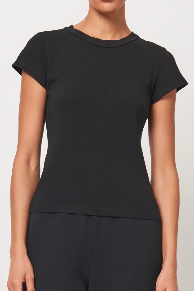 Raquel Allegra Black Liv Tee Women Tops