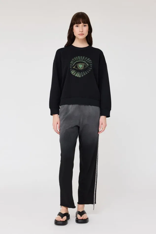 Raquel Allegra Black Yves Sweatshirt Women Tops