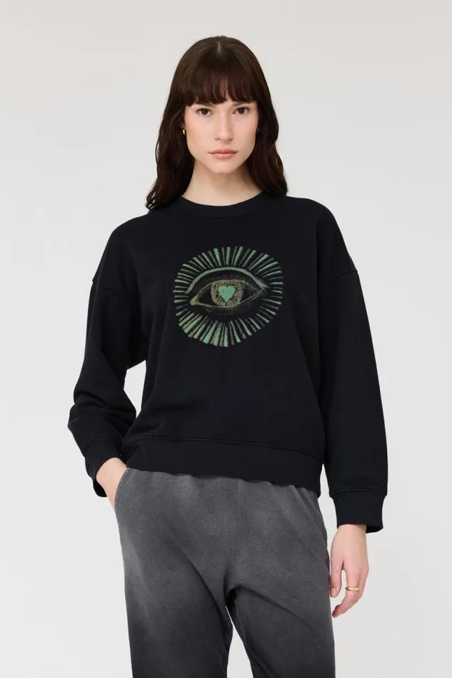 Raquel Allegra Black Yves Sweatshirt Women Tops