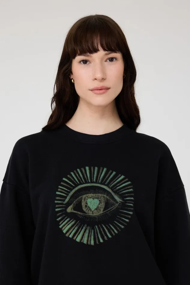 Raquel Allegra Black Yves Sweatshirt Women Tops