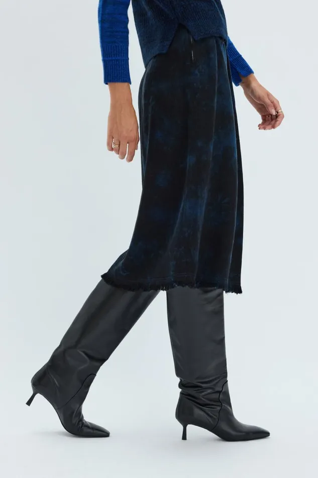 Raquel Allegra Dark Indigo Denim Aurora Skirt Women Bottoms
