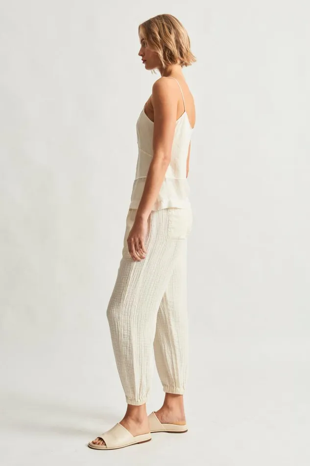 Raquel Allegra Dirty White Fulani Tank Top Women Tops
