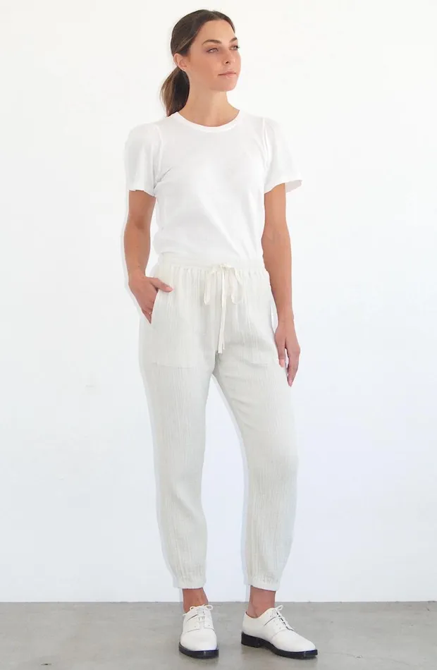 Raquel Allegra Dirty White Tracker Pant Women Bottoms