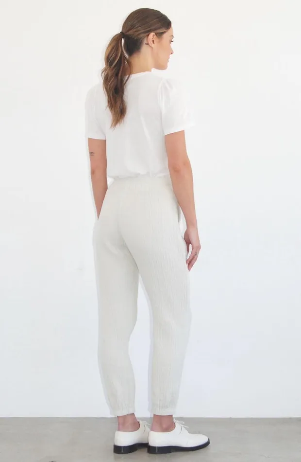 Raquel Allegra Dirty White Tracker Pant Women Bottoms