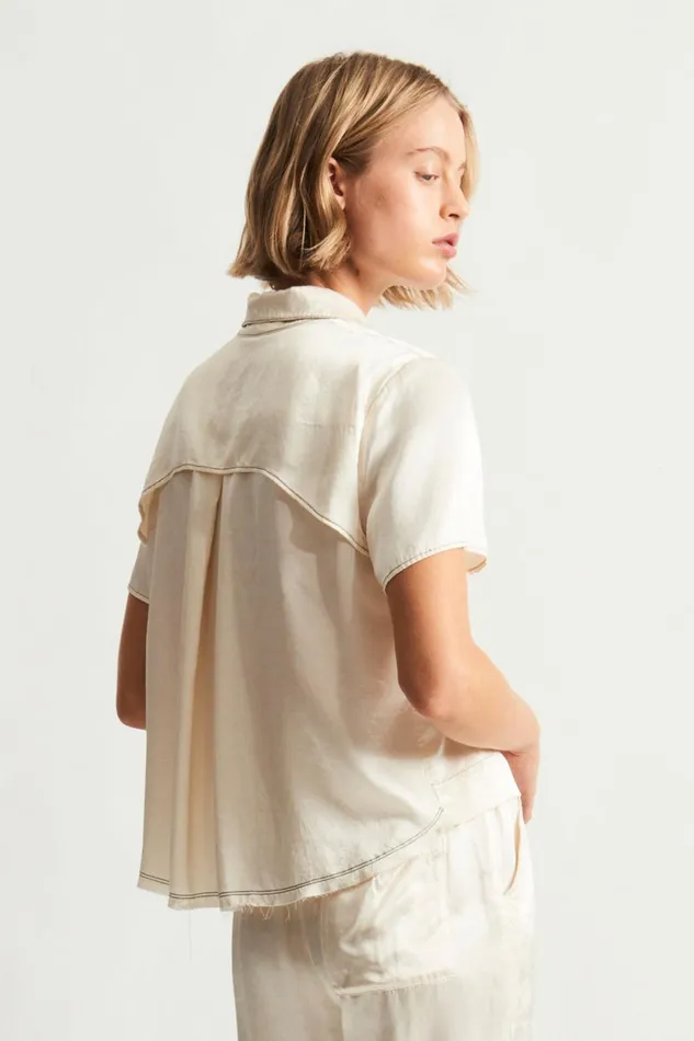 Raquel Allegra Ivory Calista Blouse Women Bottoms