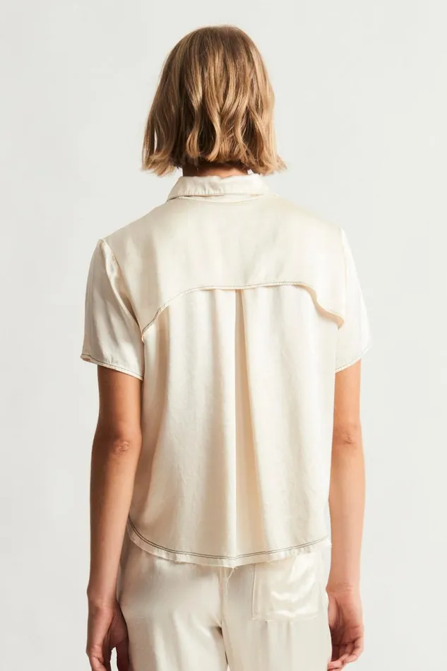 Raquel Allegra Ivory Calista Blouse Women Bottoms
