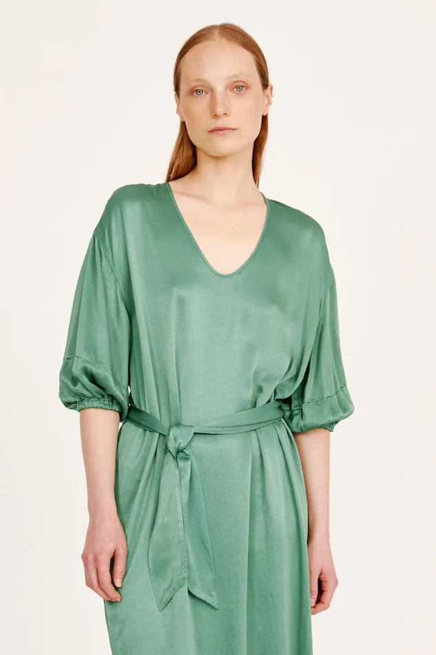 Raquel Allegra Pebble Satin Jade Ventura Dress Women Dresses