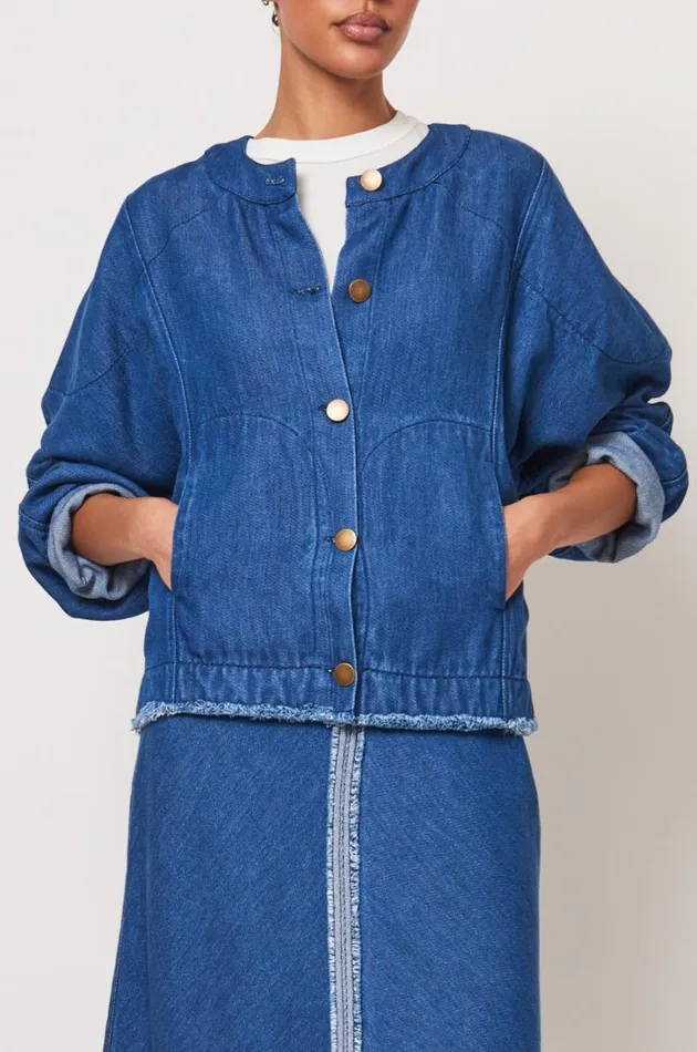 Raquel Allegra Washed Indigo JJ Denim Jacket Women Jackets