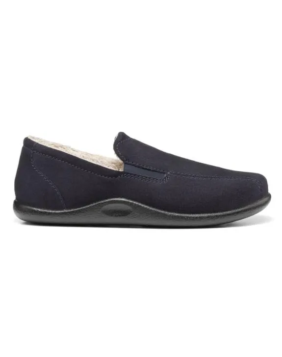 Relax Slippers Navy Mens Hotter Black Shoes