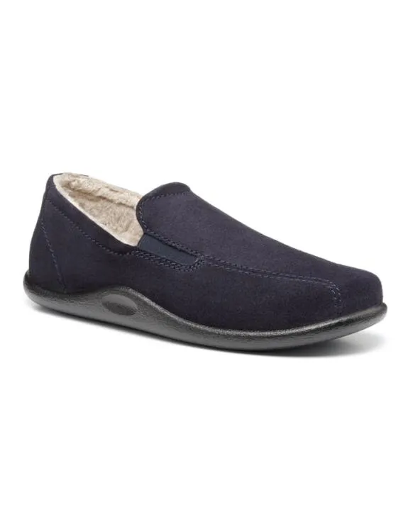 Relax Slippers Navy Mens Hotter Black Shoes