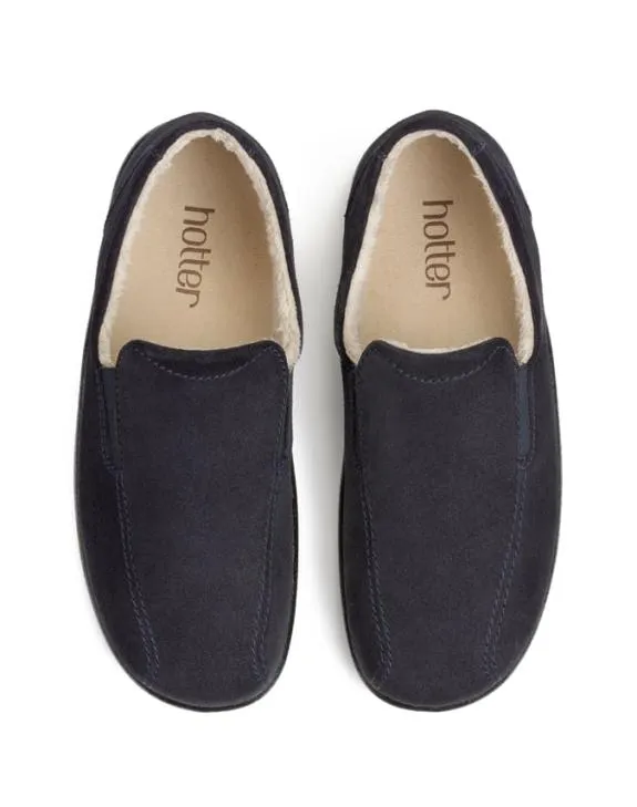 Relax Slippers Navy Mens Hotter Black Shoes