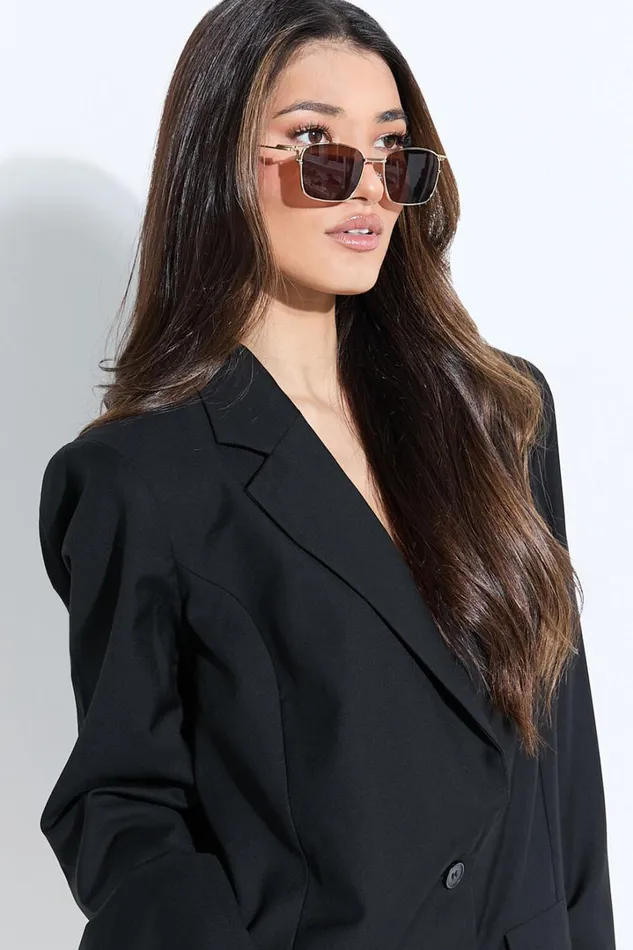Remi Sunglasses 8211 Square Thin Rim Sunglasses In Gold Women Showpo Sunglasses