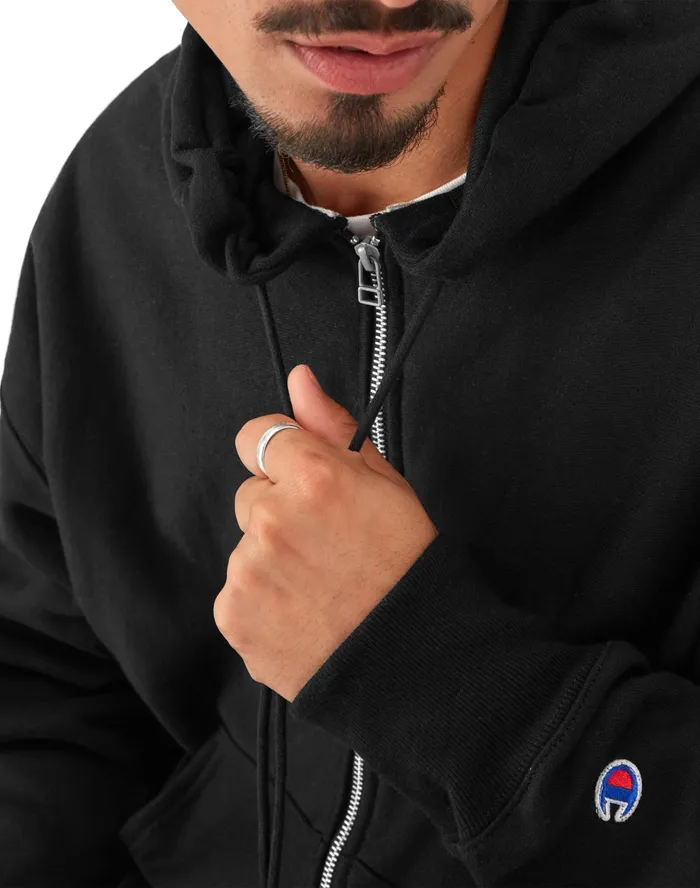 Reverse Weave Arena FullZip Hoodie Black Men Champion Hoodies and Sweatshirts