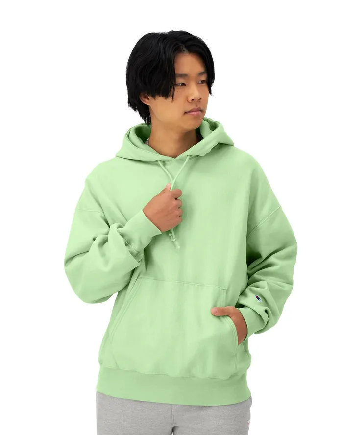 Reverse Weave Arena Hoodie Washed Cresting Wave Grn Men Champion Hoodies and Sweatshirts