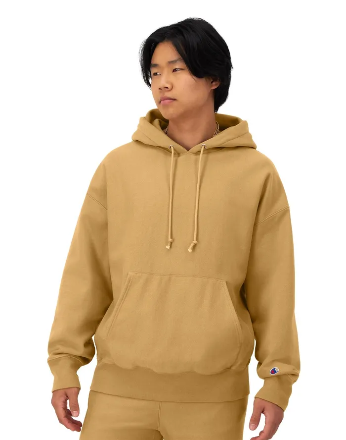 Reverse Weave Arena Hoodie Washed Tan Slacks Men Champion Hoodies and Sweatshirts