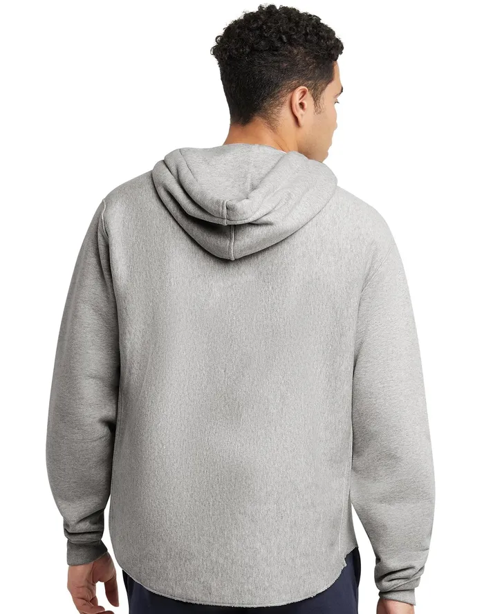 Reverse Weave Boxy Anorak Script Oxford Grey Men Champion Hoodies and Sweatshirts