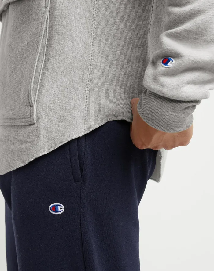 Reverse Weave Boxy Anorak Script Oxford Grey Men Champion Hoodies and Sweatshirts