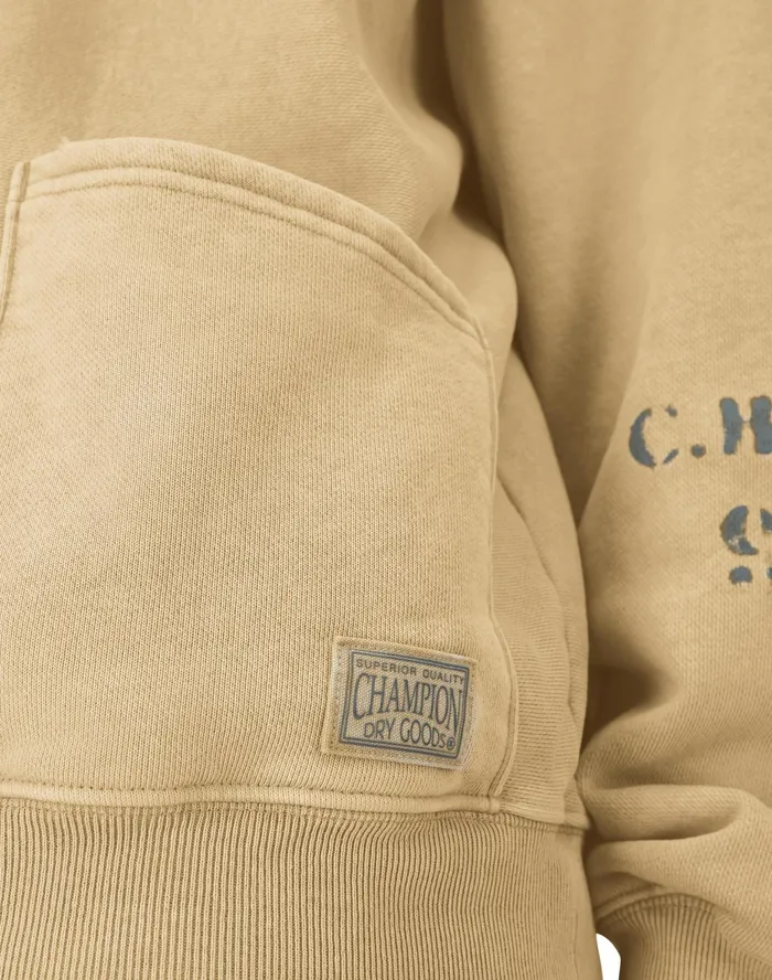 Reverse Weave Crossover Hoodie Ink Stamped Time Capsule Country Walnut Men Champion Hoodies and Sweatshirts
