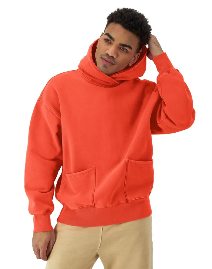Reverse Weave Crossover Hoodie Ink Stamped Time Capsule Solar Crimson Men Champion Hoodies and Sweatshirts Reverse Weave Crossover Hoodie Ink Stamped Time Capsule Solar Crimson Men Champion Hoodies and Sweatshirts