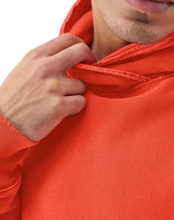 Reverse Weave Crossover Hoodie Ink Stamped Time Capsule Solar Crimson Men Champion Hoodies and Sweatshirts