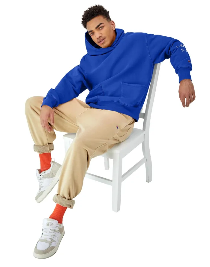 Reverse Weave Crossover Hoodie Ink Stamped Time Capsule Surf The Web Men Champion Hoodies and Sweatshirts