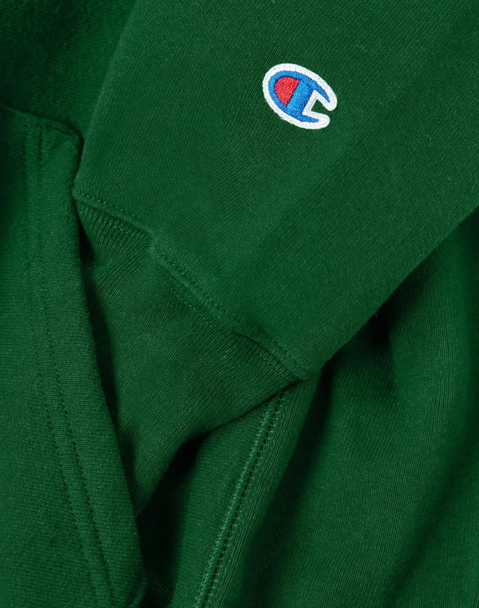 Reverse Weave Hoodie SpecialEdition Full Chest Script Logo Athletic Dark Green Men Champion Hoodies and Sweatshirts