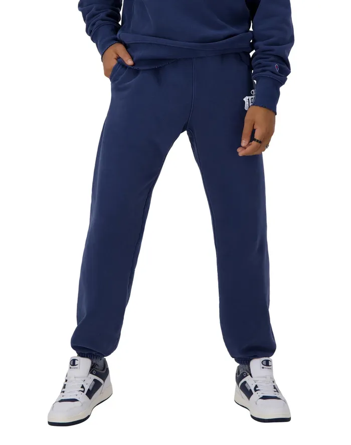 Reverse Weave Sweatpants 1919 Shield With C Logo 30034 Time Capsule Athletic Navy Men Champion Pants and Joggers