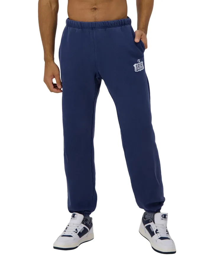 Reverse Weave Sweatpants 1919 Shield With C Logo 30034 Time Capsule Athletic Navy Men Champion Pants and Joggers