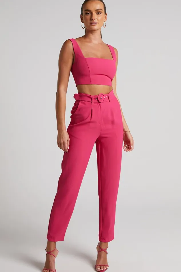 Reyna Two Piece Set 8211 Crop Top And Tailored Pants Set In Pink Women Showpo Curve Clothes Reyna Two Piece Set 8211 Crop Top And Tailored Pants Set In Pink Women Showpo Curve Clothes