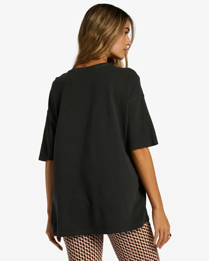 Right Place Right Time TShirt Off Black Women Billabong Graphic Tees and Tanks
