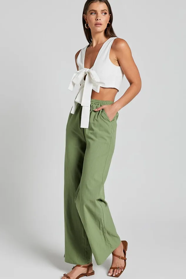 Runaway The Label 8211 Florent Pant In Khaki Women Showpo Pants