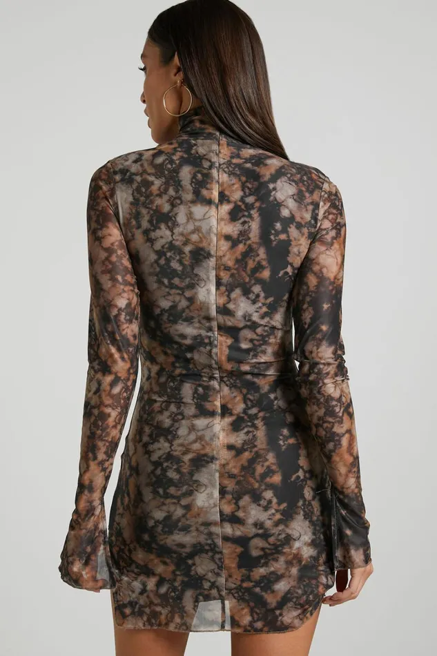 Runaway The Label 8211 Jordi Mini Dress In Stone Print Women Showpo Dresses