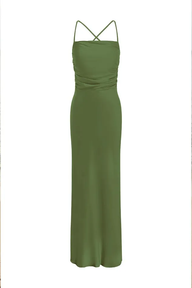 Runaway The Label Bridesmaids Dresses LUCIENNE MAXI DRESS Olive 8211 Women