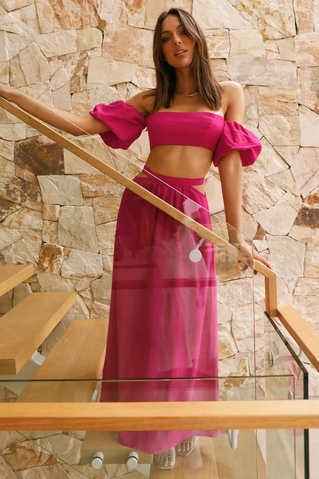 Runaway The Label Crops Jolie Top Fuchsia 8211 Women Runaway The Label Crops Jolie Top Fuchsia 8211 Women