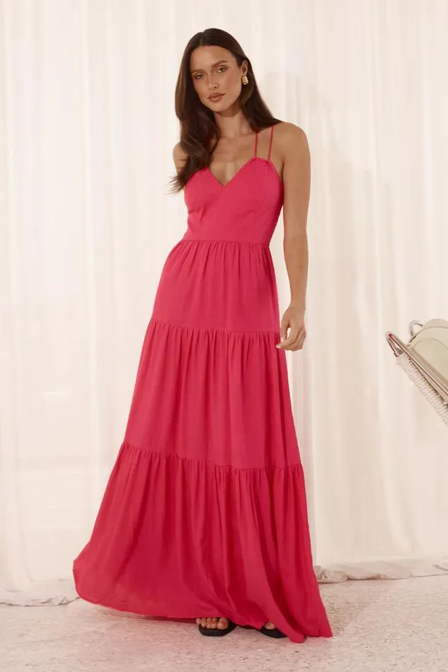 Runaway The Label Maxi Dresses CHIARA MAXI DRESS Hot Pink 8211 Women