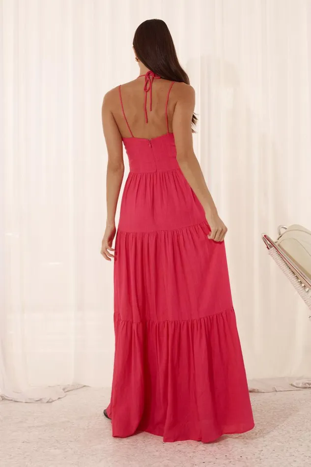 Runaway The Label Maxi Dresses CHIARA MAXI DRESS Hot Pink 8211 Women