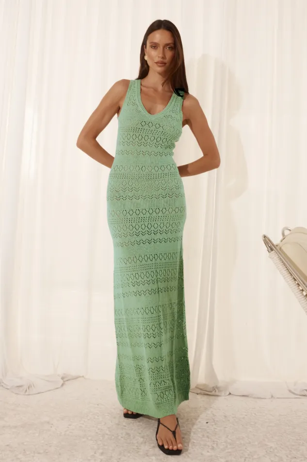 Runaway The Label Maxi Dresses MOON MAXI DRESS Sage 8211 Women