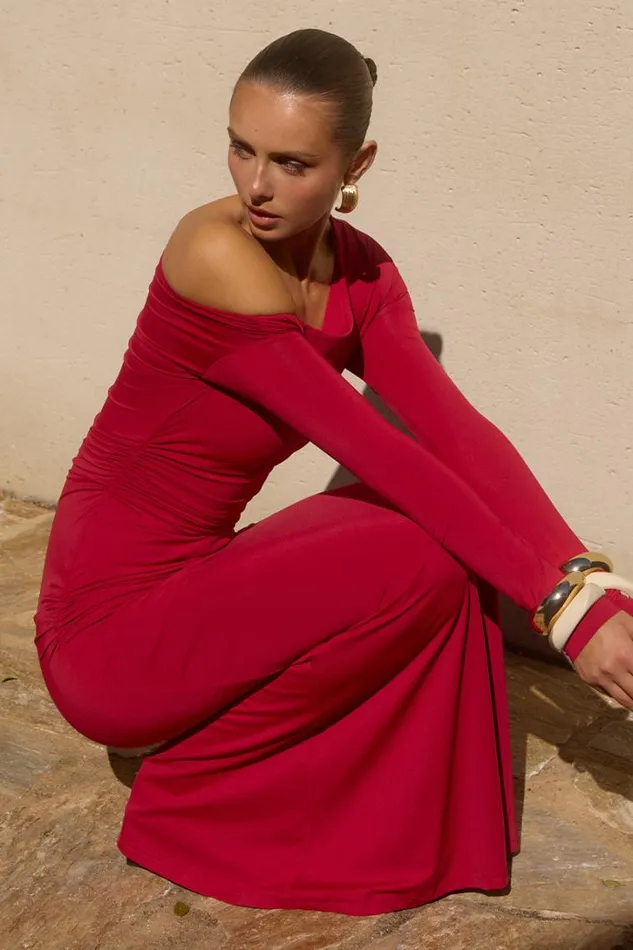 Runaway The Label Maxi Dresses VESSA MAXI DRESS Cherry Red 8211 Women