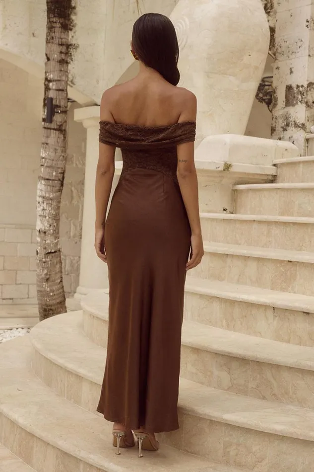 Runaway The Label Midi Dresses AMORET MIDI DRESS Espresso 8211 Women